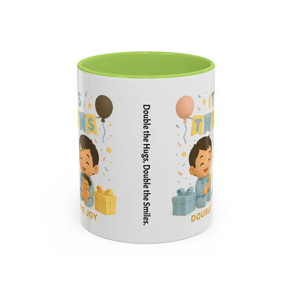 Twins Celebration Coffee Mug, Cute Twins Gift Mug, Baby Shower Mug, Newborn Gift, Double the Joy Mug