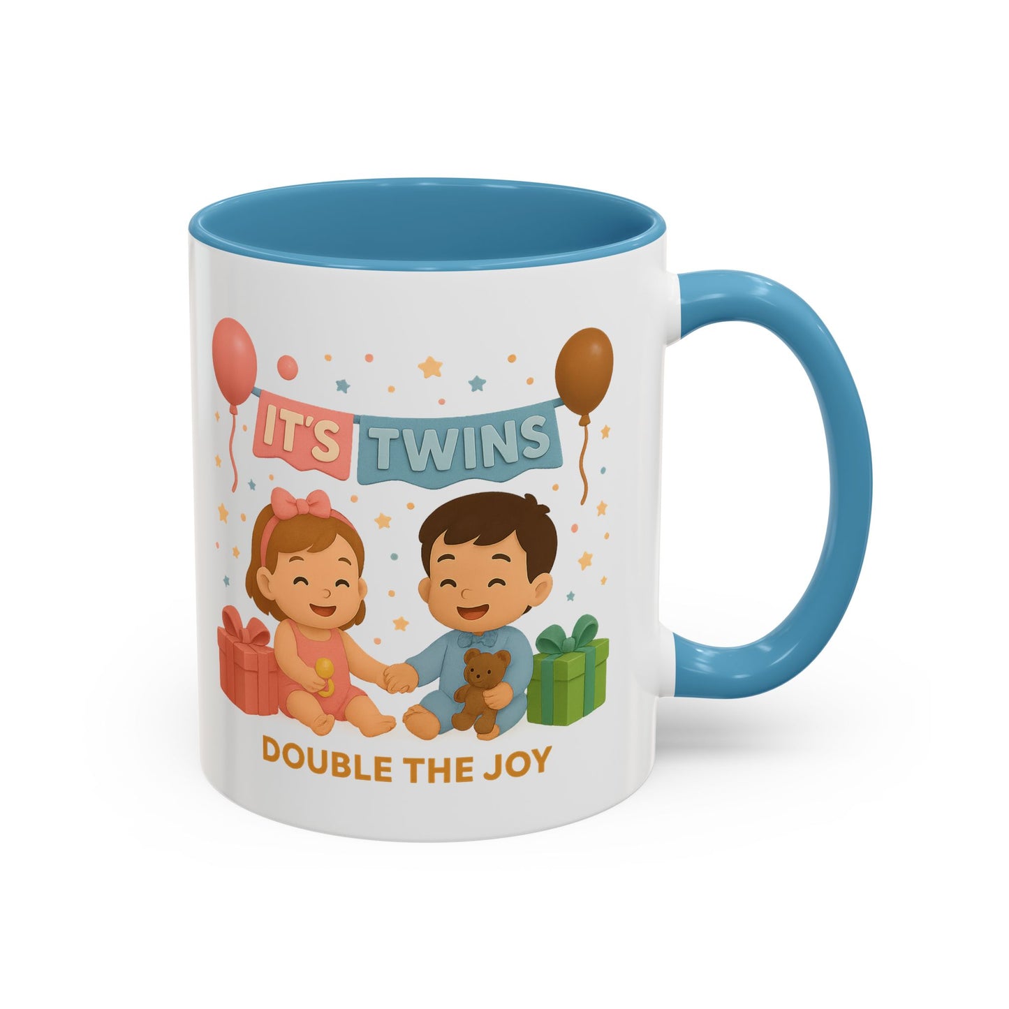 Funny Twin Celebration Coffee Mug - 'It's Twins, Double the Joy'