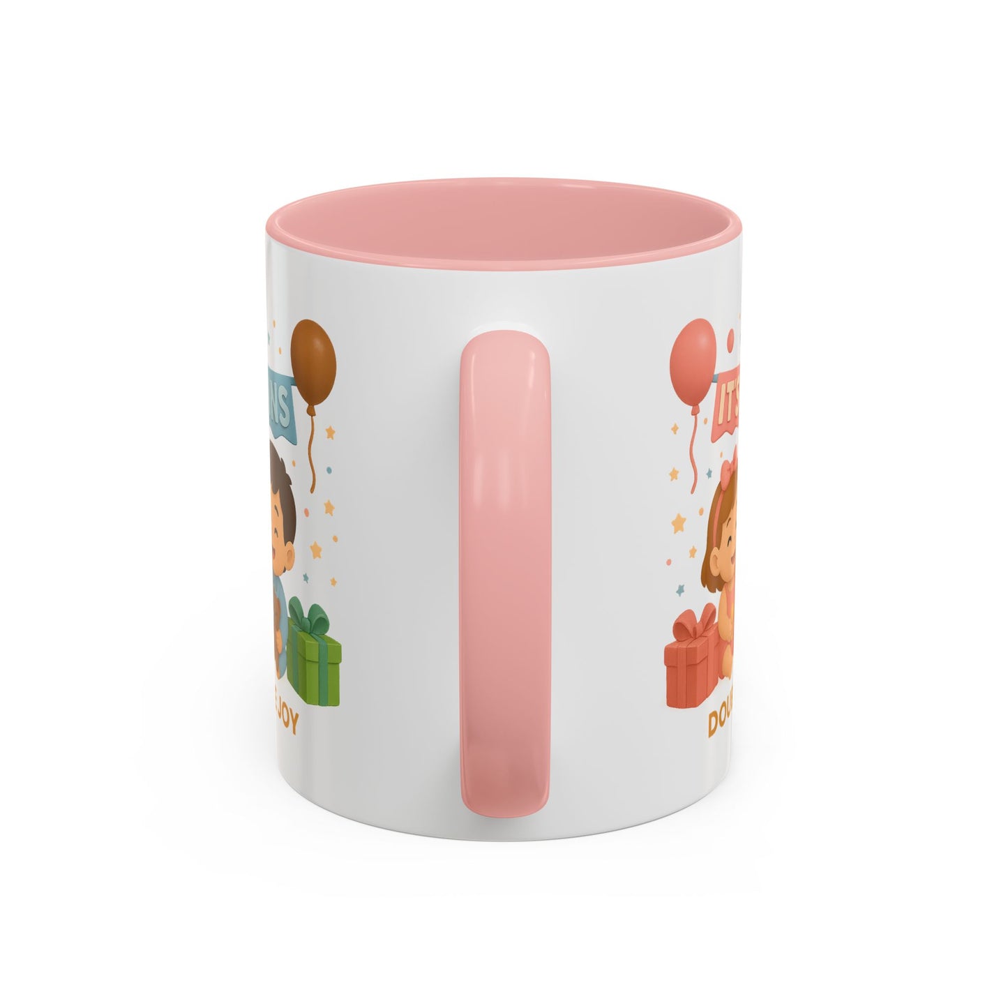 Funny Twin Celebration Coffee Mug - 'It's Twins, Double the Joy'