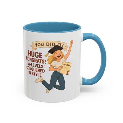 Celebratory Graduation Coffee Mug - 'You Did It!' A-Levels