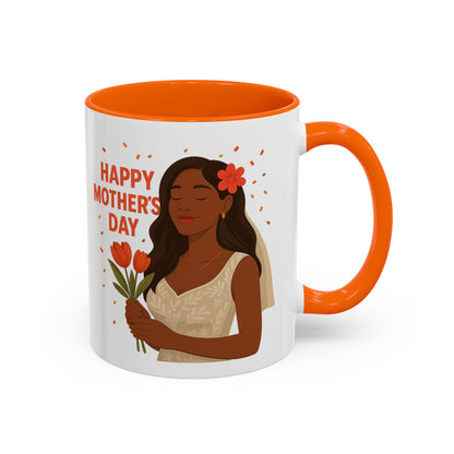 Elegant Mother's Day Accent Coffee Mug - Floral Gift, Tea Mug, Personalized Drinkware, Inspirational Cup, Birthday Present