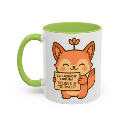 Motivational Accent Coffee Mug - 'Trust Your Intuition' & 'Believe In Yourself!'