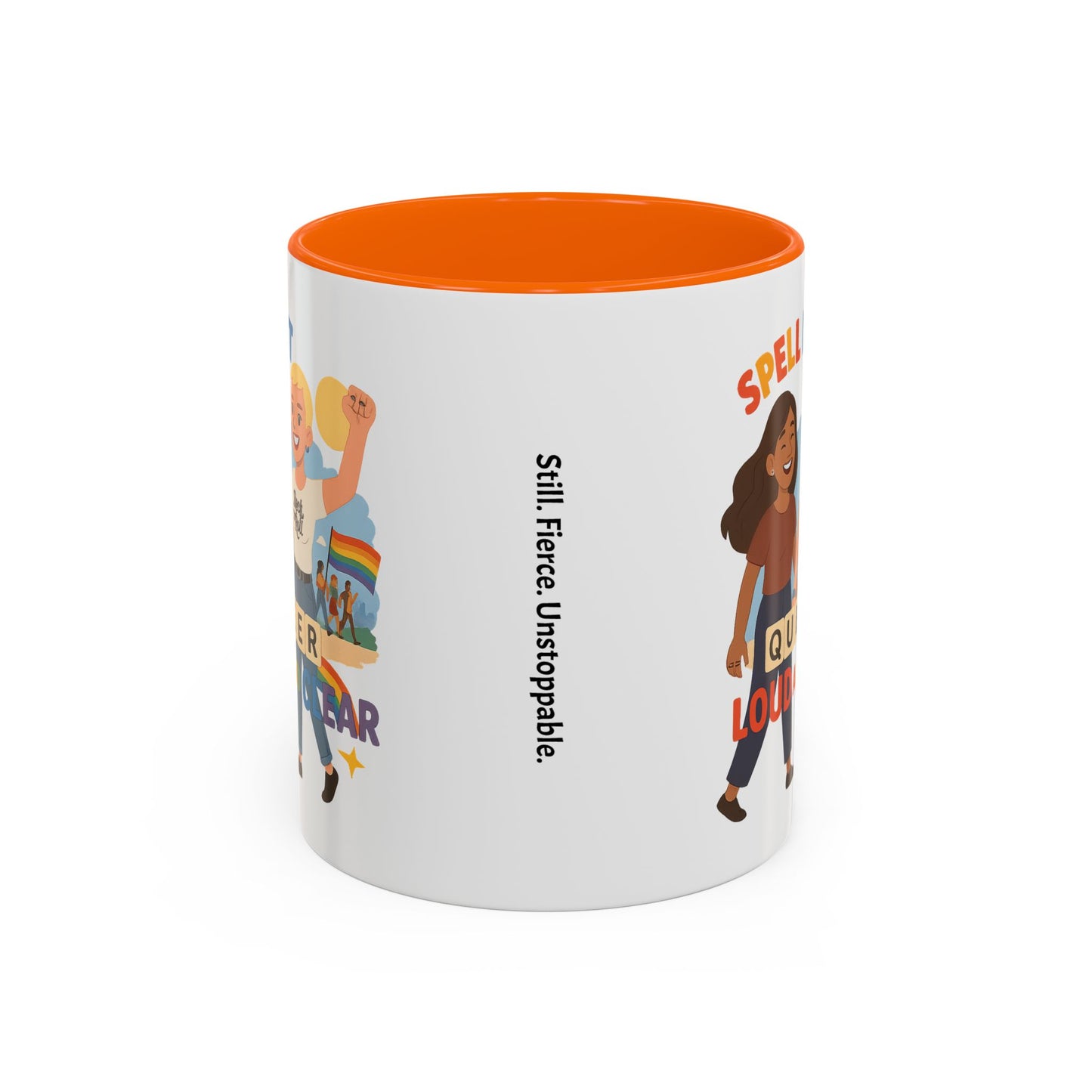 LGBTQ+ Pride Accent Coffee Mug - 'Spell It Queer Loud and Clear' - 11oz & 15oz