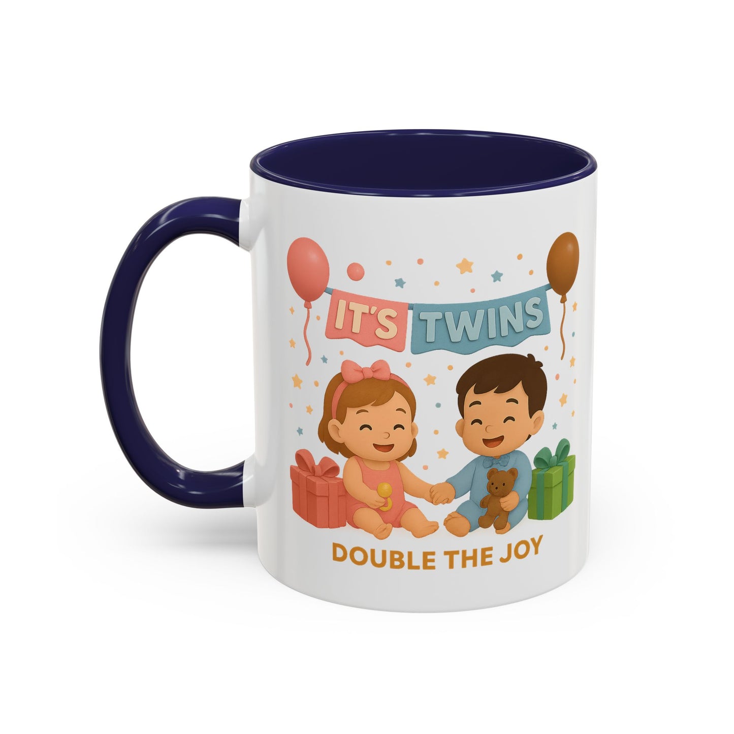 Funny Twin Celebration Coffee Mug - 'It's Twins, Double the Joy'