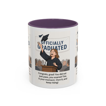 Officially Graduated Coffee Mug - Celebratory Graduation Gift for Grads - Motivational 11oz & 15oz Accent Mug