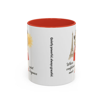 Elegant Confidence Coffee Mug - Inspiring Quote & Chic Design for Tea Lovers, Gifts for Her, Home Office Decor, Parisian Style
