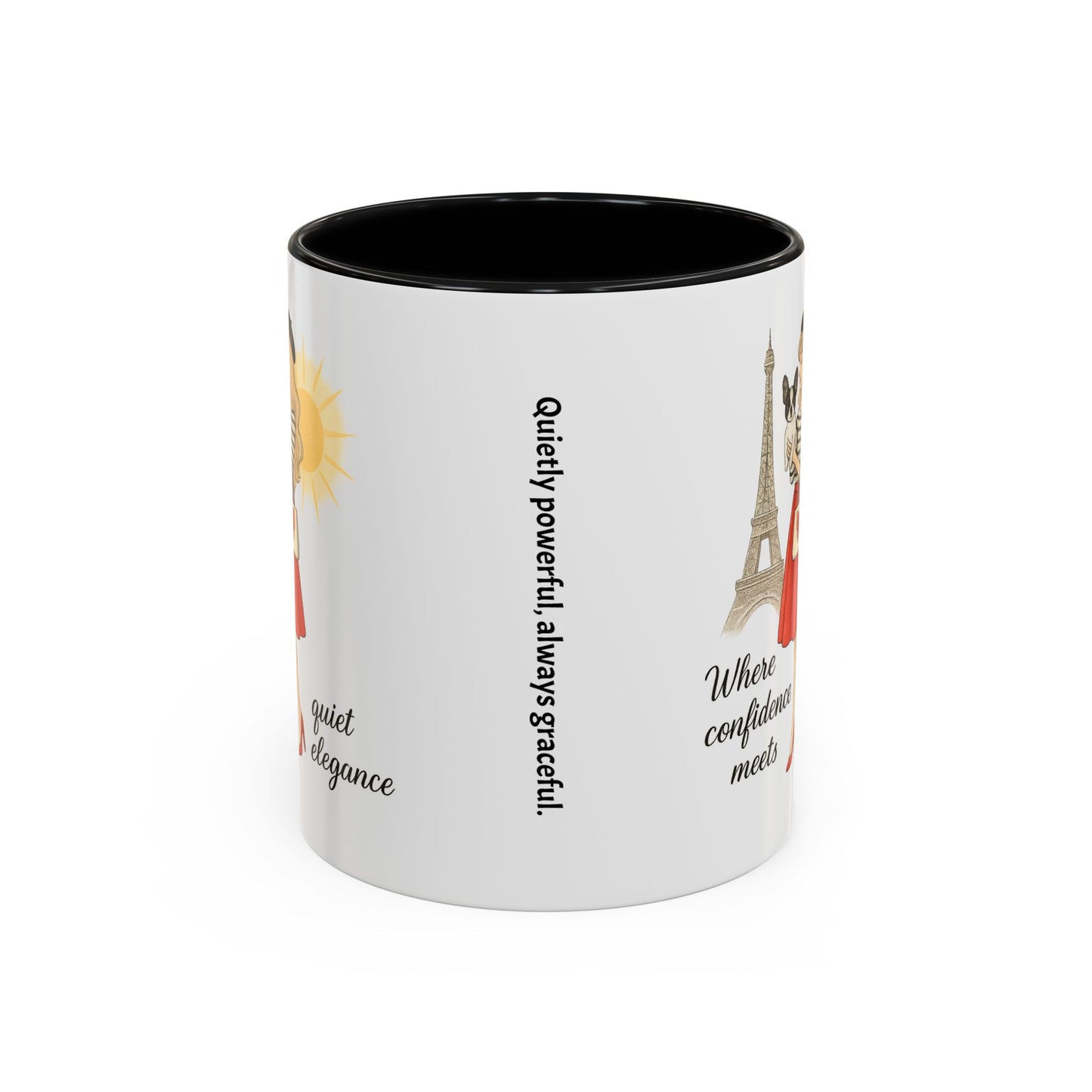 Elegant Confidence Coffee Mug - Inspiring Quote & Chic Design for Tea Lovers, Gifts for Her, Home Office Decor, Parisian Style