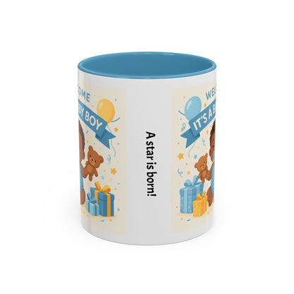 Baby Boy Announcement Coffee Mug, Newborn, Welcome Baby Boy Gift
