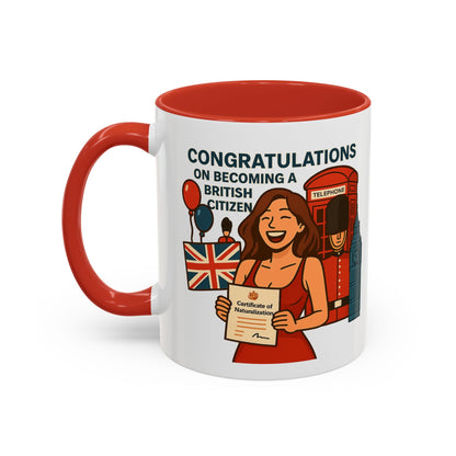 Celebratory British Citizenship Mug, Unique Gift for New Citizens, Fun Coffee Cup, Personal Achievement
