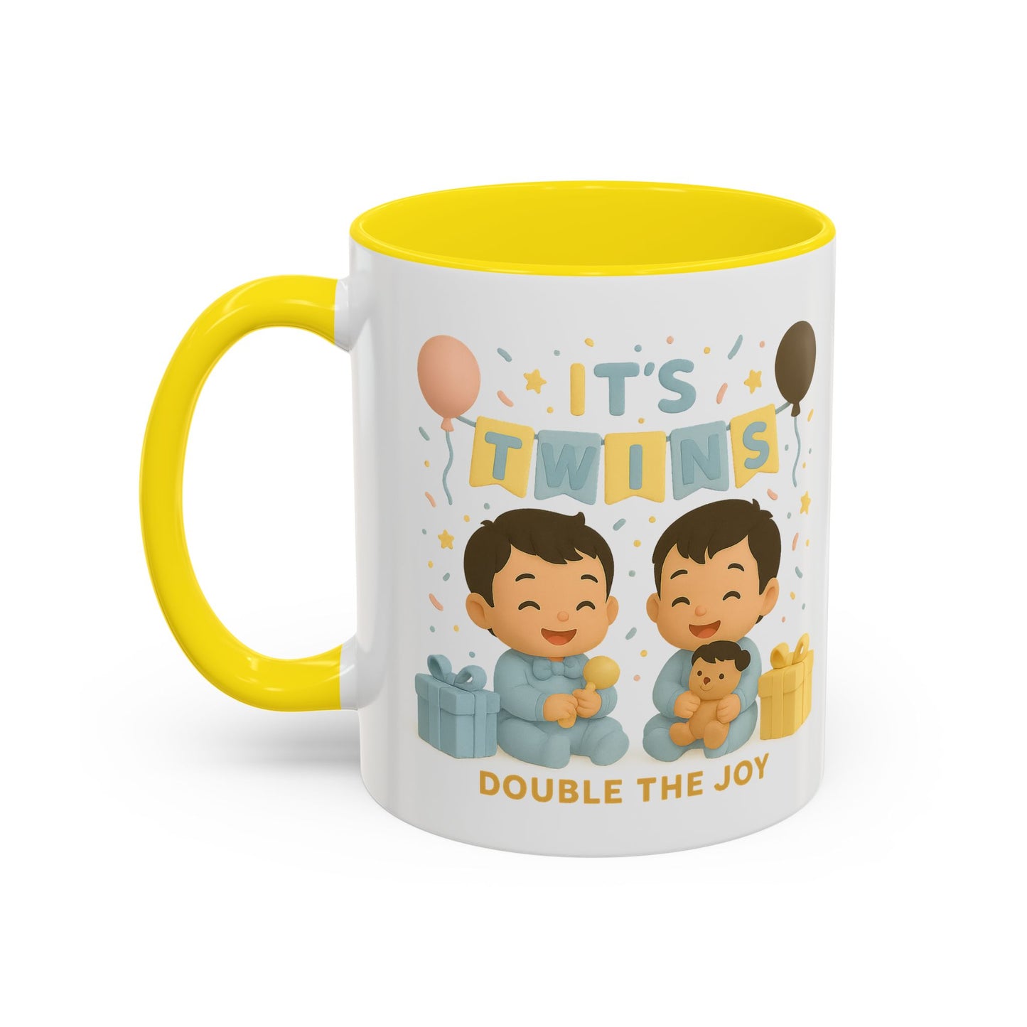 Twins Celebration Coffee Mug, Cute Twins Gift Mug, Baby Shower Mug, Newborn Gift, Double the Joy Mug