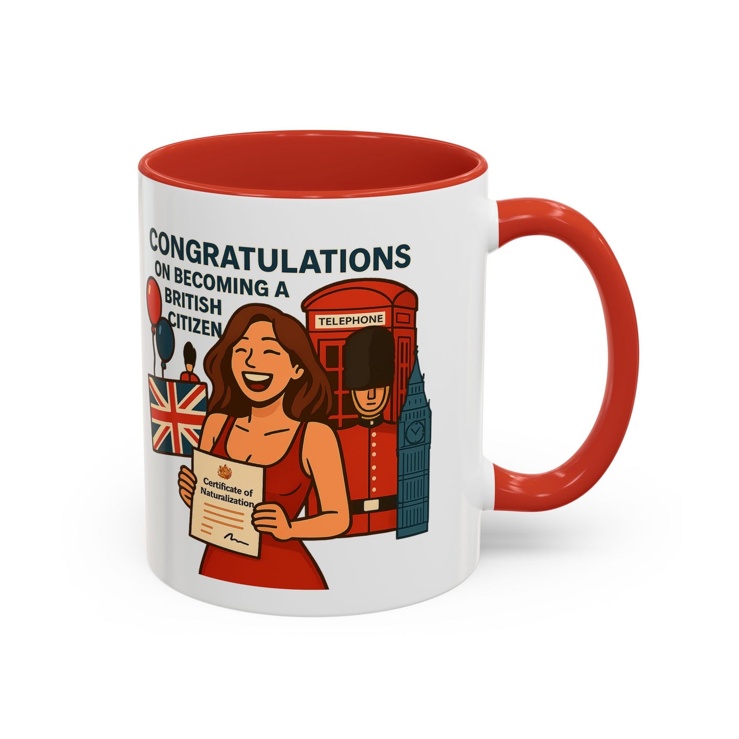 Celebratory British Citizenship Mug, Unique Gift for New Citizens, Fun Coffee Cup, Personal Achievement