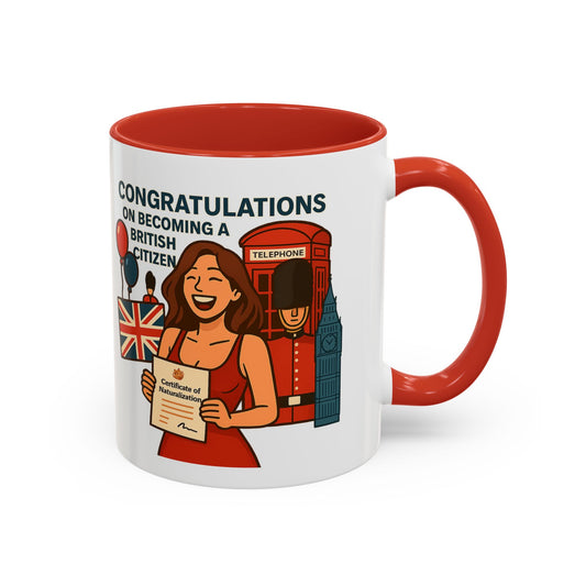 Celebratory British Citizenship Mug, Unique Gift for New Citizens, Fun Coffee Cup, Personal Achievement