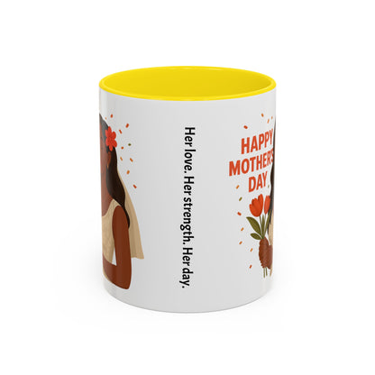Elegant Mother's Day Accent Coffee Mug - Floral Gift, Tea Mug, Personalized Drinkware, Inspirational Cup, Birthday Present