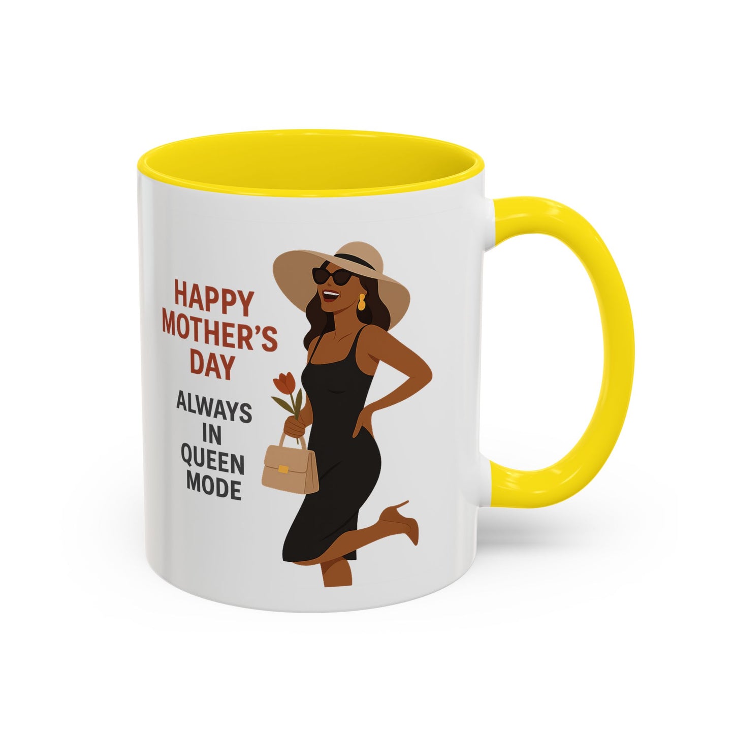 Queen Mode Mother's Day Coffee Mug | Stylish Black Accent Design