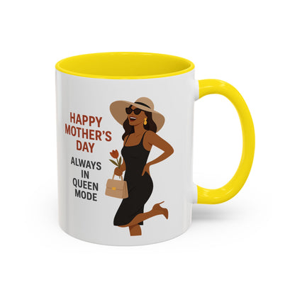 Queen Mode Mother's Day Coffee Mug | Stylish Black Accent Design
