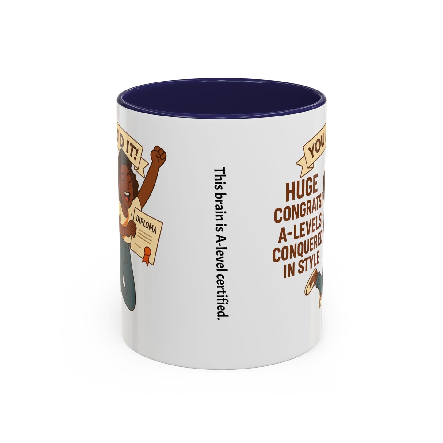 Celebratory Coffee Mug for Graduates, Graduation Gift, A-Level Congrats Mug, Stylish Coffee Cup for Students, Personalized Diploma Mug