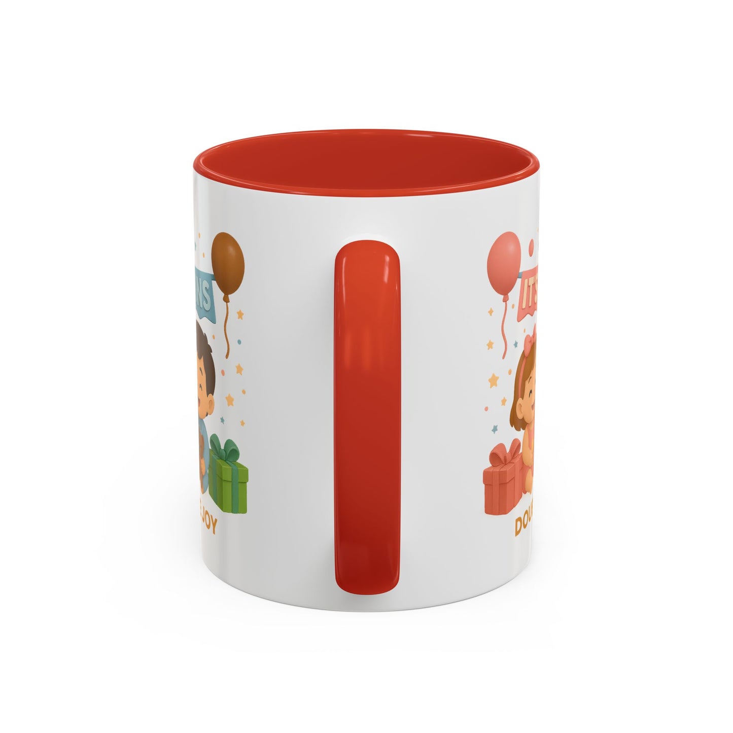 Funny Twin Celebration Coffee Mug - 'It's Twins, Double the Joy'