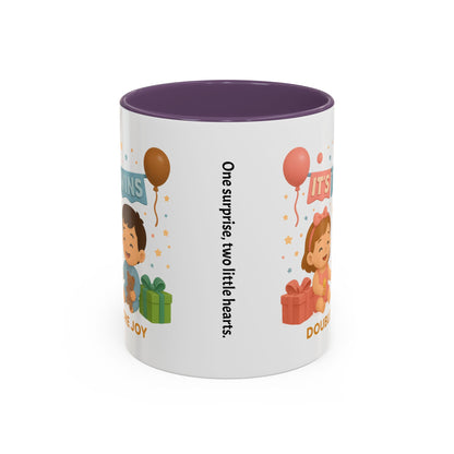 Funny Twin Celebration Coffee Mug - 'It's Twins, Double the Joy'