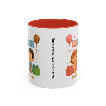 Funny Twin Celebration Coffee Mug - 'It's Twins, Double the Joy'