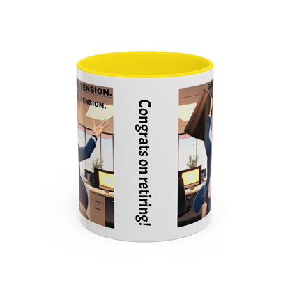 Retirement Celebration Coffee Mug - Goodbye Tension, Hello Pension!