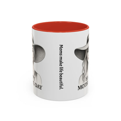 Happy Mother's Day Accent Coffee Mug - Stylish Gift for Moms