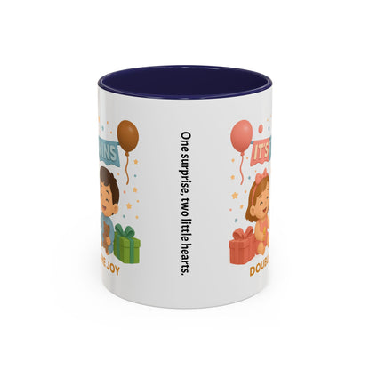 Funny Twin Celebration Coffee Mug - 'It's Twins, Double the Joy'