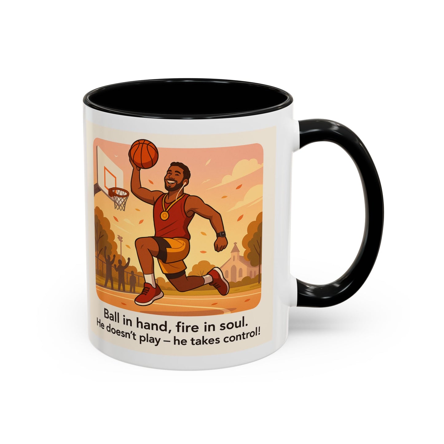 Dynamic Basketball Coffee Mug - Motivational Sports