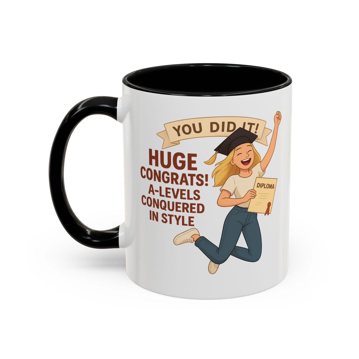 Celebratory Graduation Coffee Mug - 'You Did It!' A-Levels