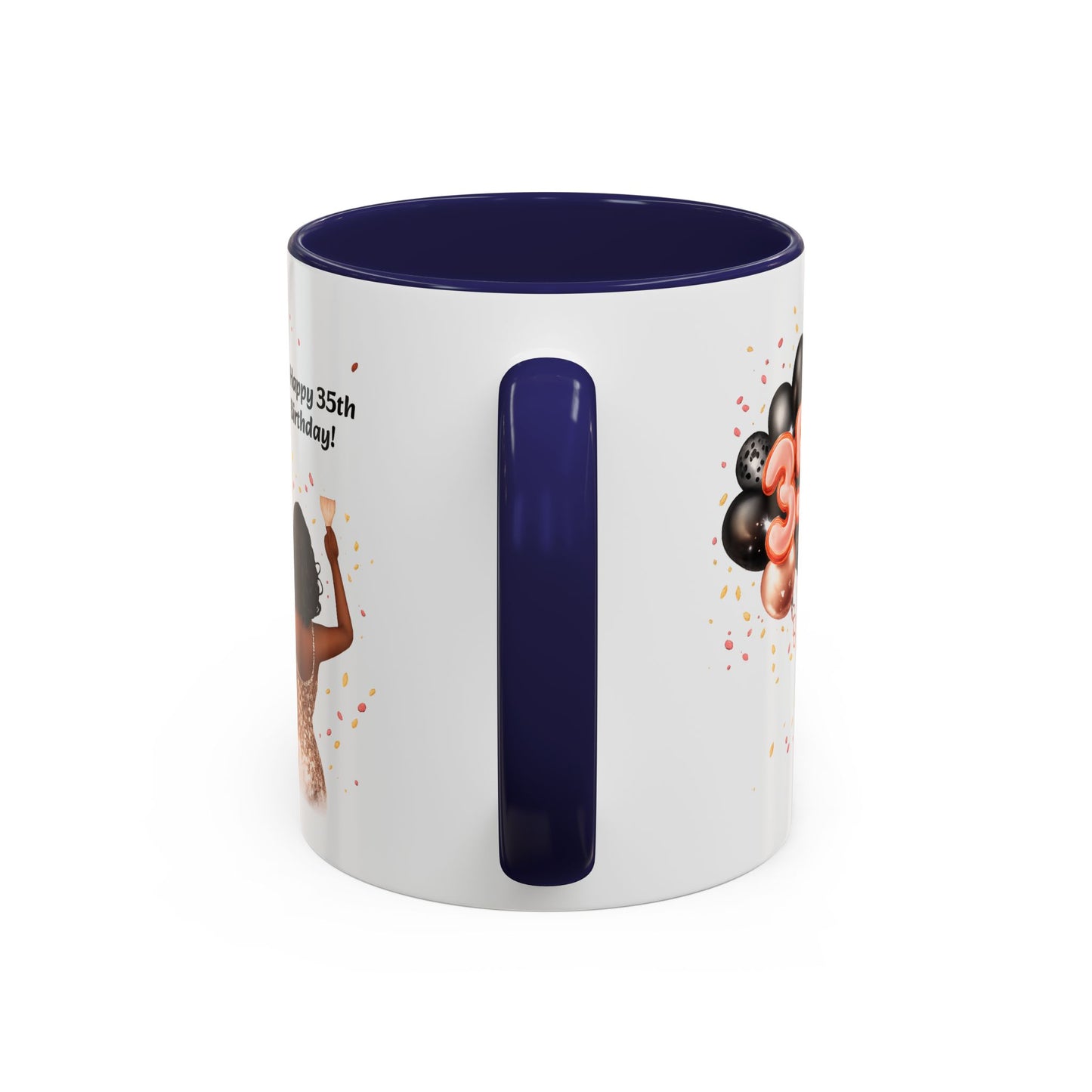 Accent Coffee 35th birthday woman with balloon Mug