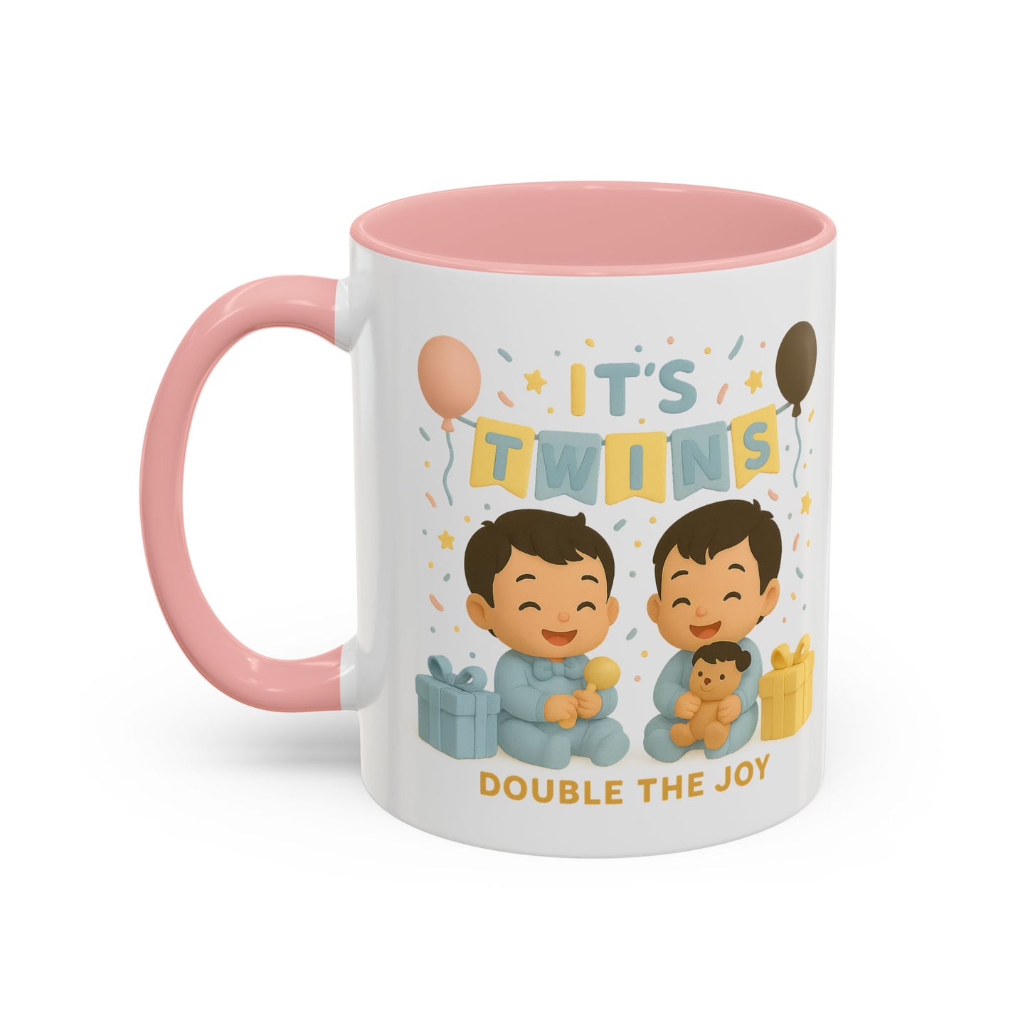 Twins Celebration Coffee Mug, Cute Twins Gift Mug, Baby Shower Mug, Newborn Gift, Double the Joy Mug
