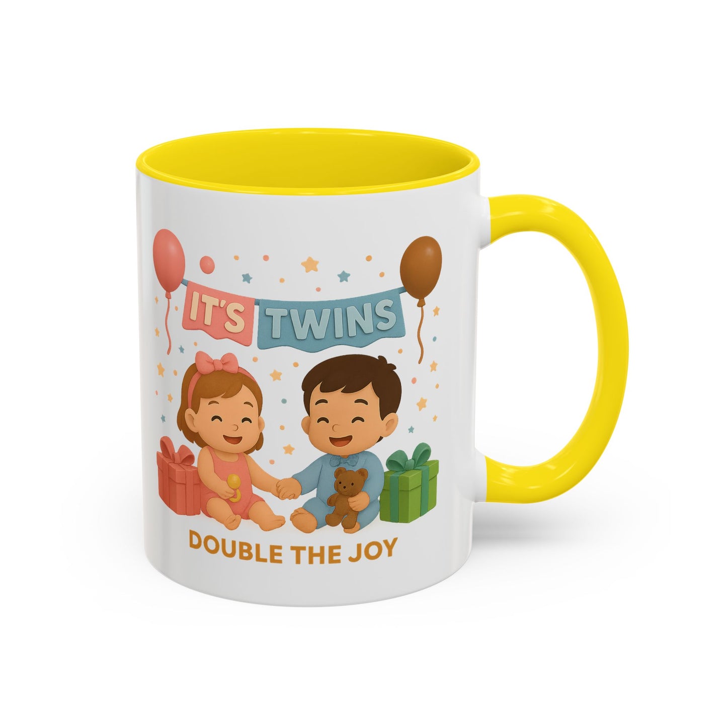 Funny Twin Celebration Coffee Mug - 'It's Twins, Double the Joy'