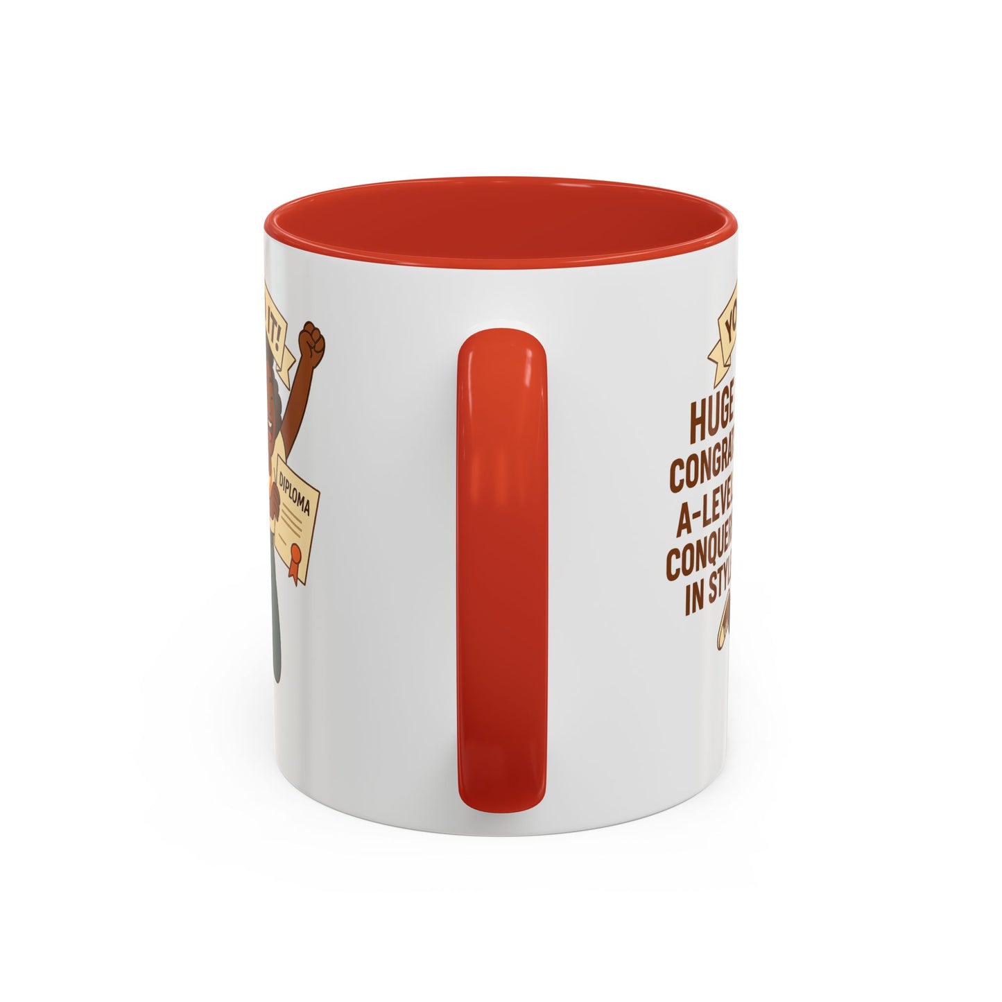 Celebratory Coffee Mug for Graduates, Graduation Gift, A-Level Congrats Mug, Stylish Coffee Cup for Students, Personalized Diploma Mug