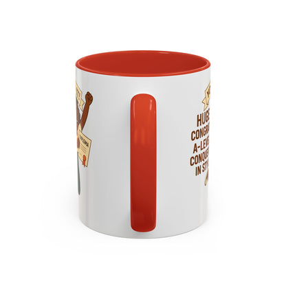 Celebratory Coffee Mug for Graduates, Graduation Gift, A-Level Congrats Mug, Stylish Coffee Cup for Students, Personalized Diploma Mug