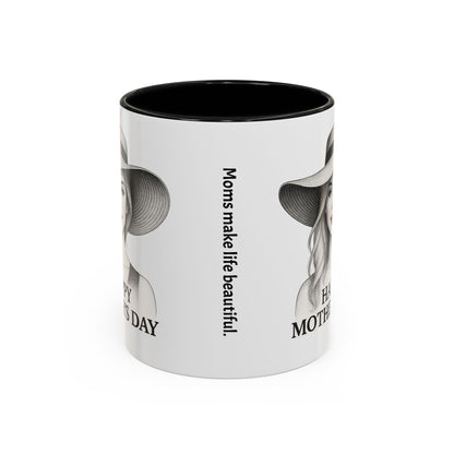 Happy Mother's Day Accent Coffee Mug - Stylish Gift for Moms