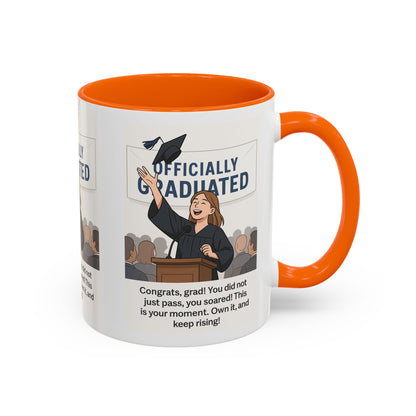 Officially Graduated Coffee Mug - Celebratory Graduation Gift for Grads - Motivational 11oz & 15oz Accent Mug