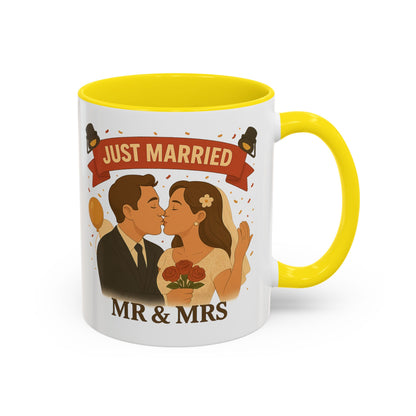 Just Married Coffee Mug | Wedding Gift | Newlywed Coffee Cup | Mr & Mrs Mug | Bride and Groom Drinkware