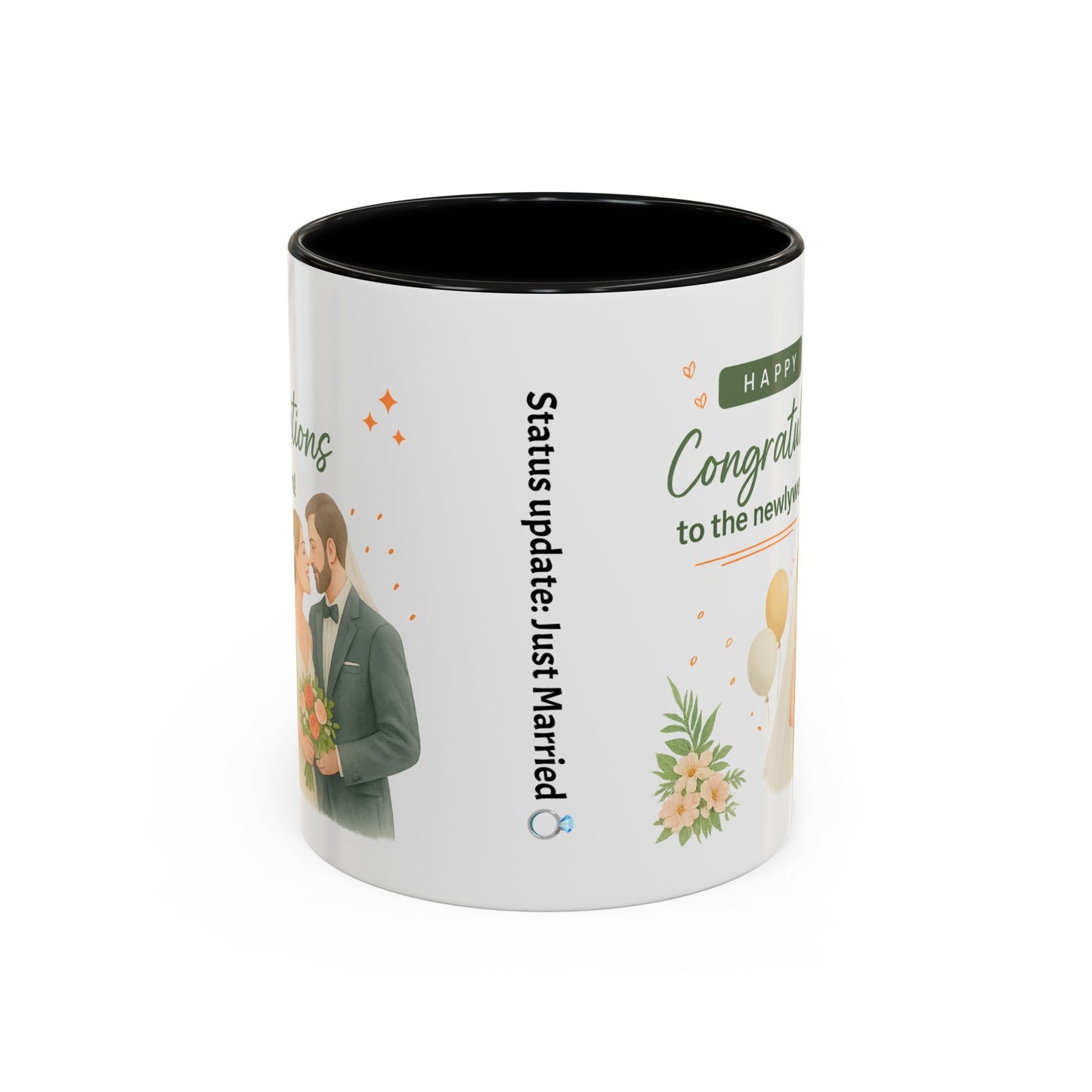 Personalized Wedding Congratulations Mug, Newlywed Gift, Custom Couples Cup, Bridal Shower Favor, Unique Wedding Keepsake