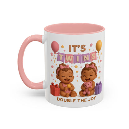 Twins Celebration Coffee Mug – Double the Joy, Gifts for New Parents, Baby Shower Favor, Sibling Gift, Cute Mug for Twins