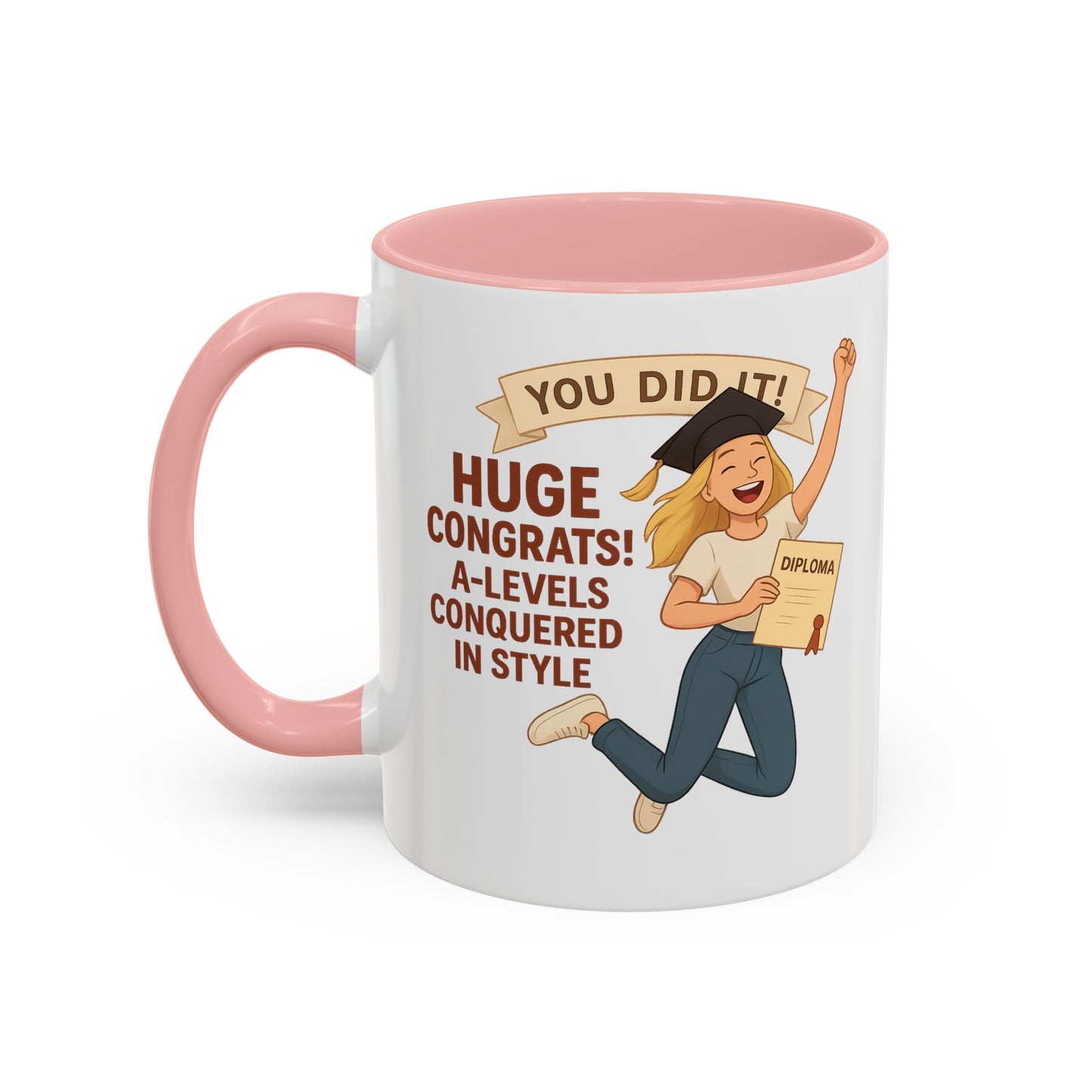 Celebratory Graduation Coffee Mug - 'You Did It!' A-Levels