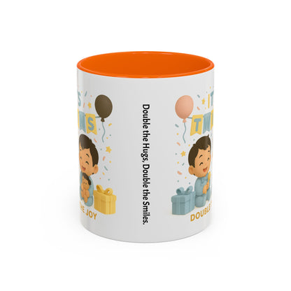 Twins Celebration Coffee Mug, Cute Twins Gift Mug, Baby Shower Mug, Newborn Gift, Double the Joy Mug