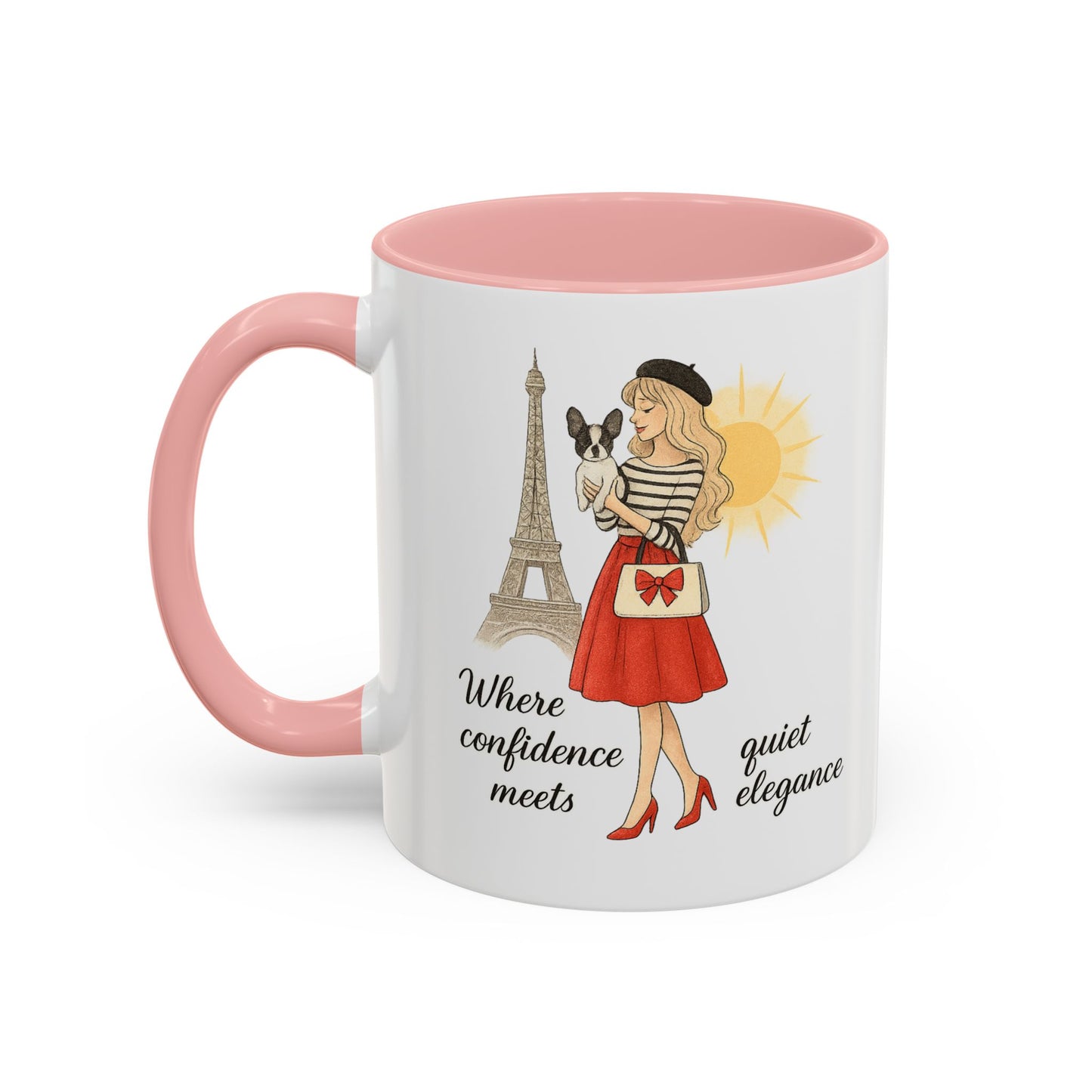 Elegant Confidence Coffee Mug - Inspiring Quote & Chic Design for Tea Lovers, Gifts for Her, Home Office Decor, Parisian Style