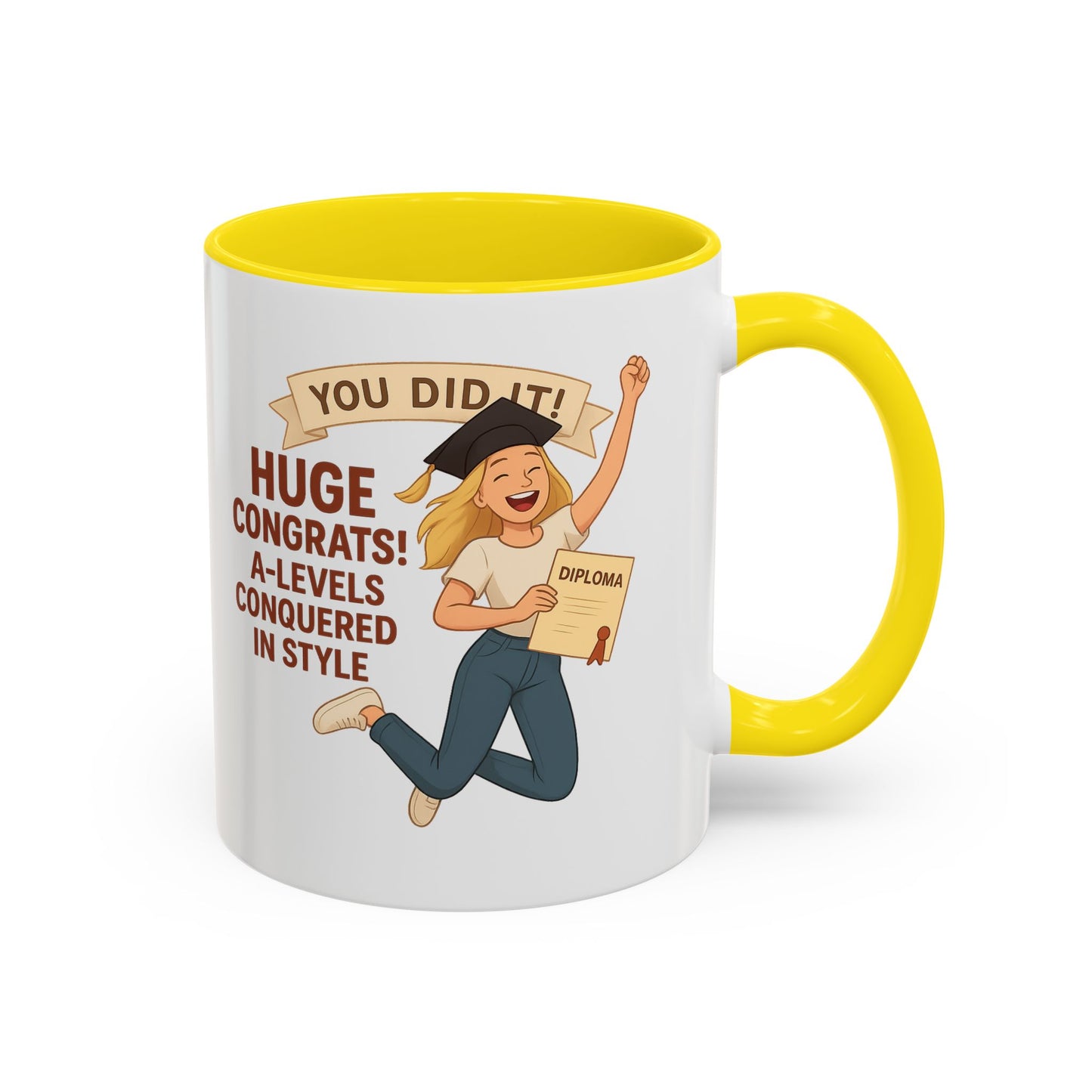 Celebratory Graduation Coffee Mug - 'You Did It!' A-Levels