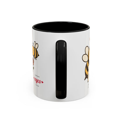 Bee Mine Accent Coffee Mug - Buzzing with Love, Cute Gift for Valentine’s Day, Best Friend, Love, Bee Lovers, Cozy Mornings