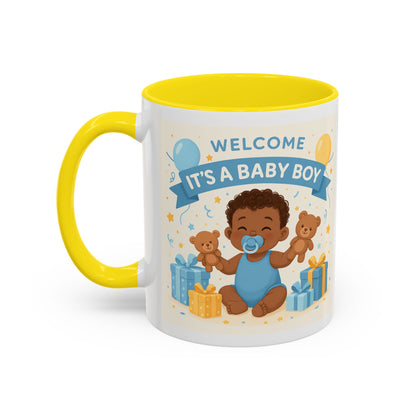 Baby Boy Announcement Coffee Mug, Newborn, Welcome Baby Boy Gift
