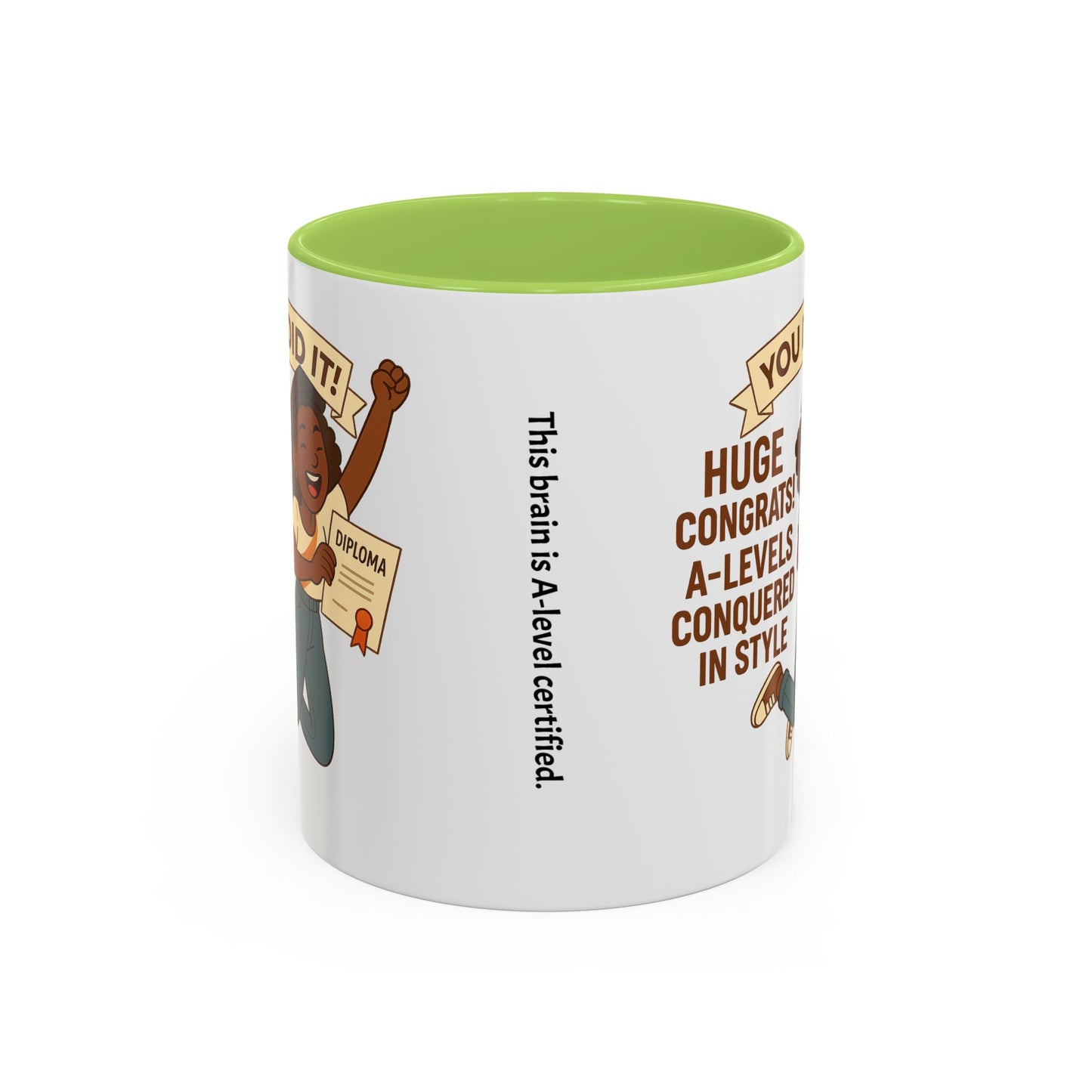 Celebratory Coffee Mug for Graduates, Graduation Gift, A-Level Congrats Mug, Stylish Coffee Cup for Students, Personalized Diploma Mug