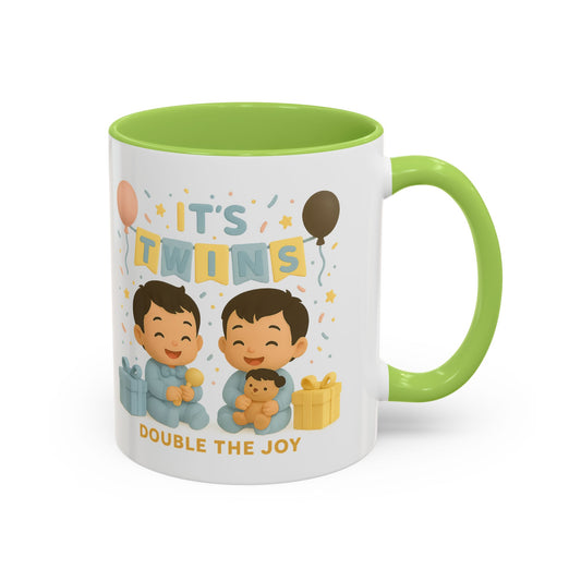 Twins Celebration Coffee Mug, Cute Twins Gift Mug, Baby Shower Mug, Newborn Gift, Double the Joy Mug