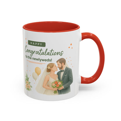 Personalized Wedding Congratulations Mug, Newlywed Gift, Custom Couples Cup, Bridal Shower Favor, Unique Wedding Keepsake