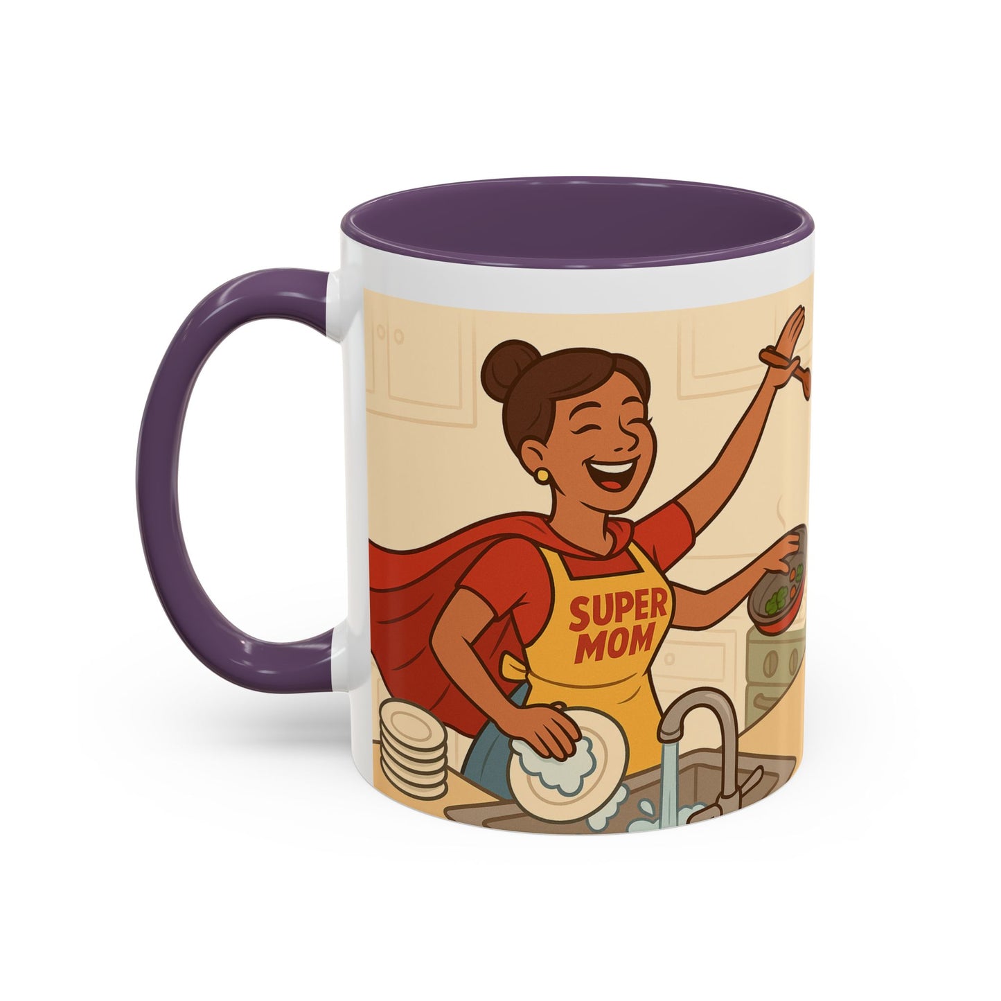 Super mom - Accent Coffee Mug (11, 15oz) - Mother's Day