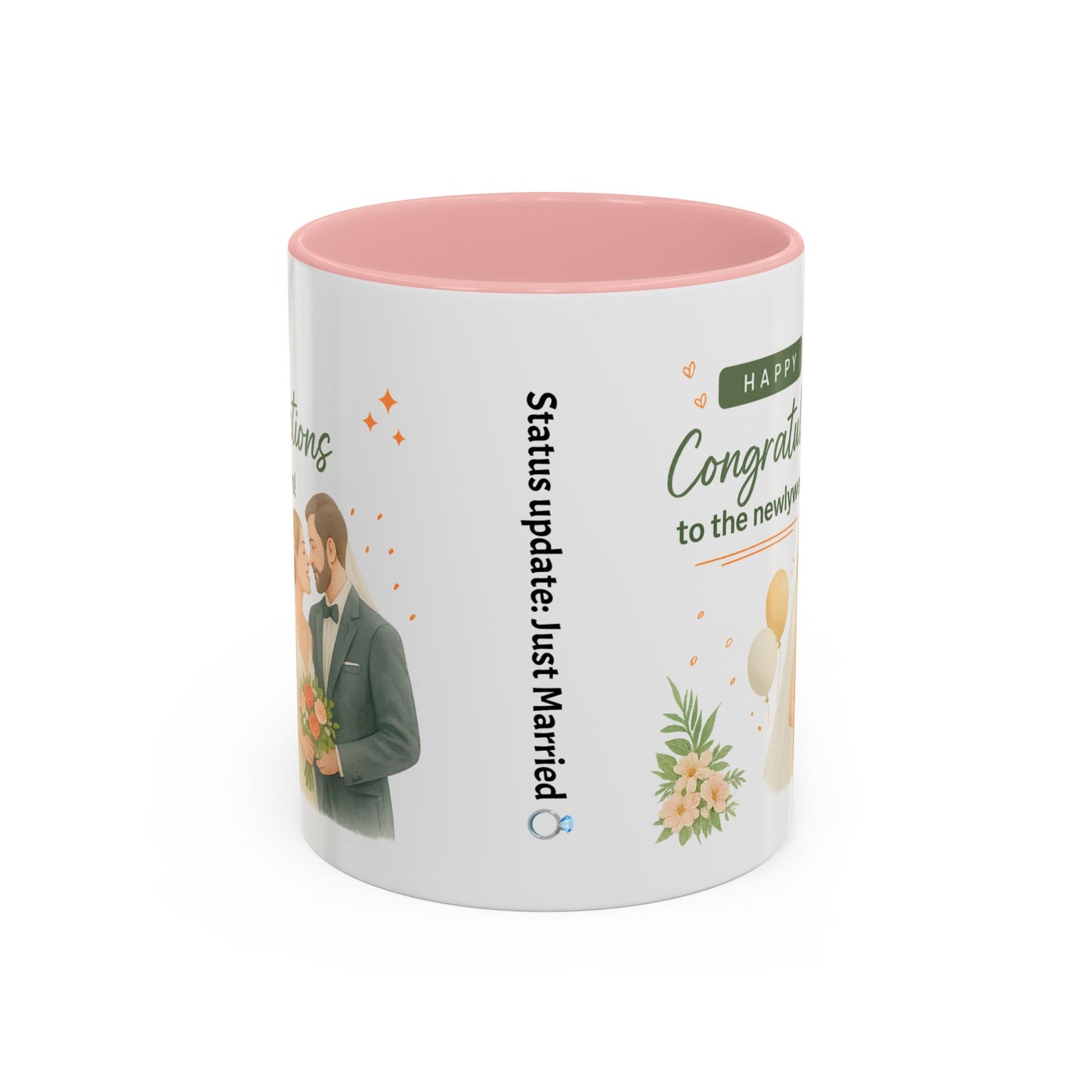 Personalized Wedding Congratulations Mug, Newlywed Gift, Custom Couples Cup, Bridal Shower Favor, Unique Wedding Keepsake