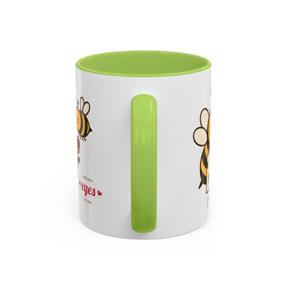 Bee Mine Accent Coffee Mug - Buzzing with Love, Cute Gift for Valentine’s Day, Best Friend, Love, Bee Lovers, Cozy Mornings